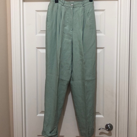 Collection Point of View Lined Linen Pants Size 10 - Picture 1 of 6